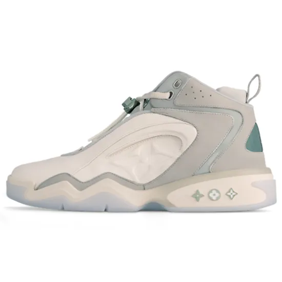LOUIS VUITTON Trainer 2 Casual Shoes Men High-Top White Gray