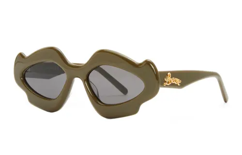 LOEWE Celluloid Irregular Shape Sunglasses Women's Emerald Green