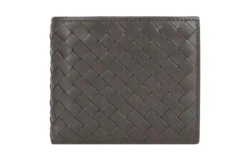 Bottega Veneta Woven Calfskin Wallet Regular Men's Coffee