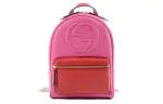 GUCCI Soho Litchi Grain Cow Leather Backpack Regular Women's Pink