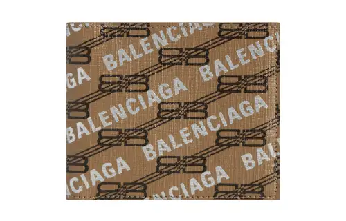 Balenciaga Polyurethane, Polyester With Cotton Wallet Women's Beige