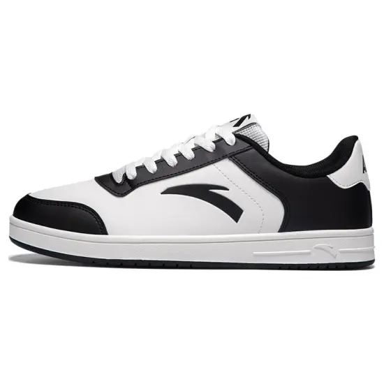 Anta Anti-Slip Wear-Resistant Low-Top Skateboard Shoes Men's Black White