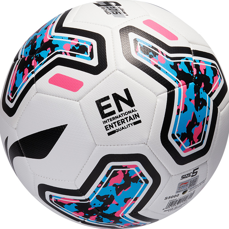 Li Ning Size 5 Soccer Ball TPU Machine Stitched Soccer Ball Unisex Multicolor