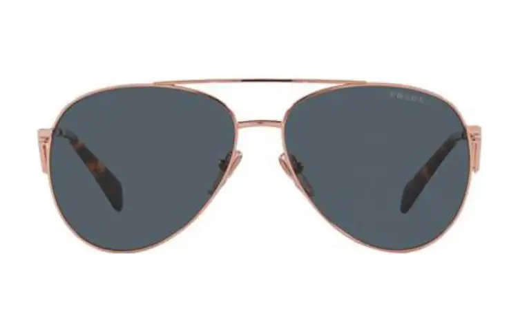 PRADA Metal Aviator Sunglasses Women's Gold