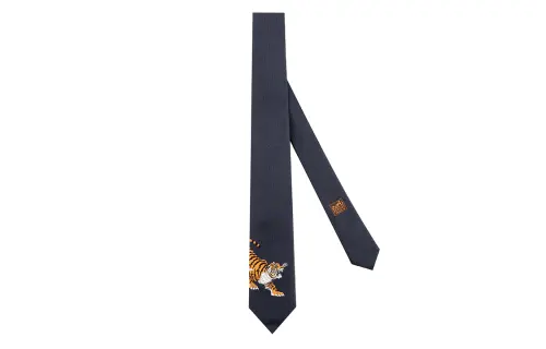 HERMES Tie 7 Silk Ties Men's Marine Blue