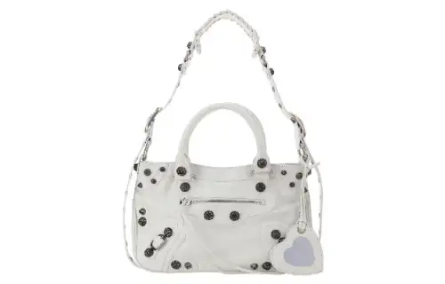 Balenciaga Lambskin One Shoulder Handbag Regular Women's White