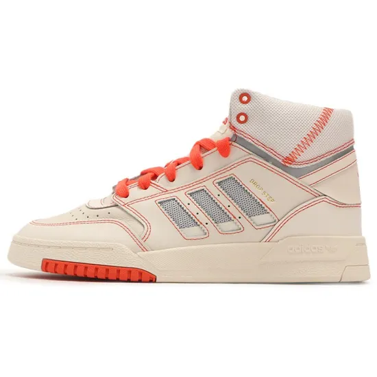 Adidas Originals Drop Step Skateboarding Shoes Women's Mid-top White/orange