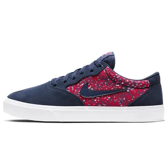 Nike SB Chron Skateboarding Shoes Unisex Low-top Deep Navy Blue/bright Crimson/bright Crimson/deep Navy Blue