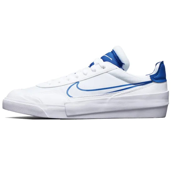 Nike Drop-Type Skateboarding Shoes Men Low-top White/Blue