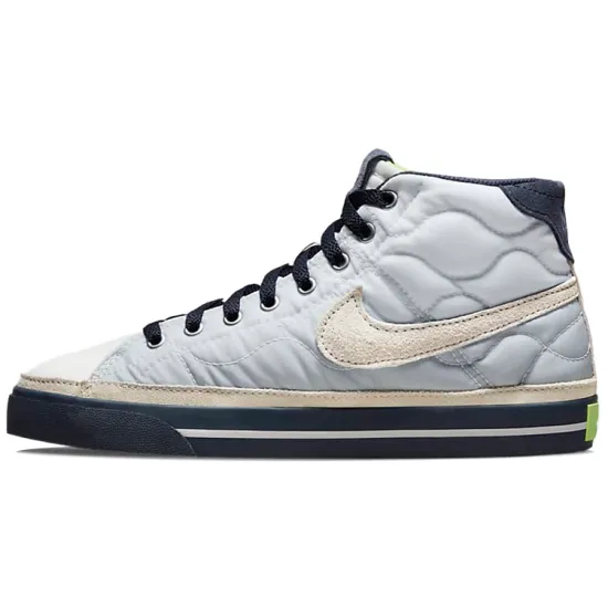 Nike Court Legacy Skateboarding Shoes Women's Mid-top White/Royal Blue/Fern Green