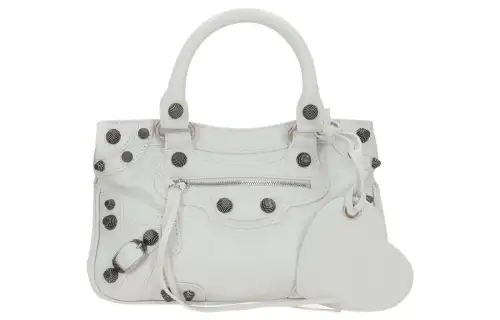 Balenciaga Neo Cagole Fine Grained Sheepskin Shoulder Bag, Crossbody Bag, Handbag Small Women's Optical White
