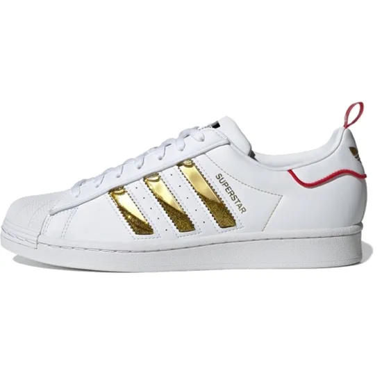 Adidas Originals Superstar Skateboard Shoes Unisex Low-top White/Gold