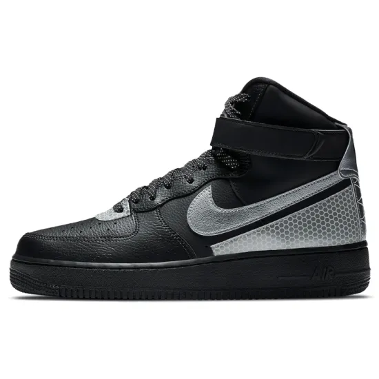 Nike Air Force 1 Skateboarding Shoes Men High-top Silver/Black