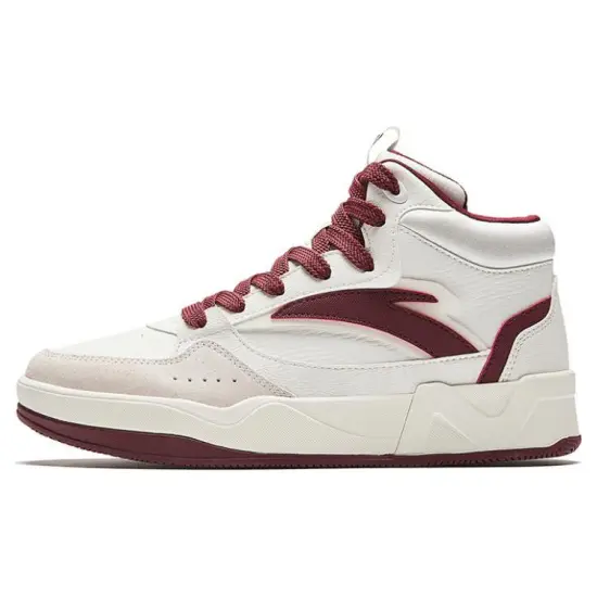 ANTA Skateboard Shoes Women's High-Top Ivory White