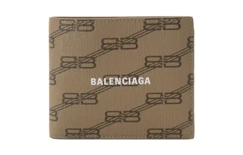 Balenciaga Canvas Wallet Regular Men's Beige/Brown