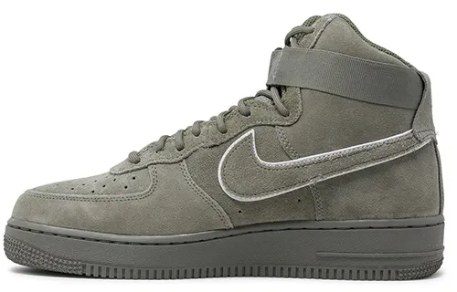 Nike Air Force 1 Suede 07 LV8 round toe lace-up non-slip lightweight high-top sneakers men's dark plaster