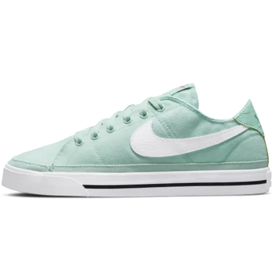 Nike Court Legacy Skateboarding Shoes Women's Low-top Light Rain Dew Green/black/team Orange/white