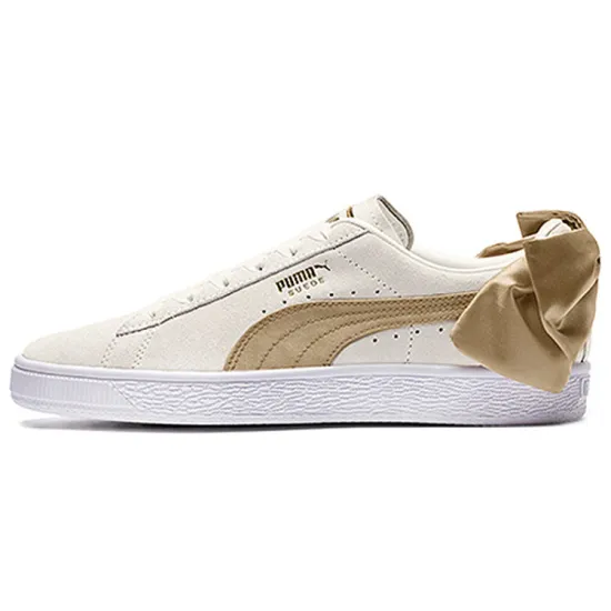 PUMA Suede Skateboarding Shoes Women's Low-top Pink/Gold