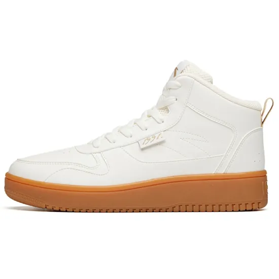 ANTA Skateboard Shoes Men High-Top Ivory White