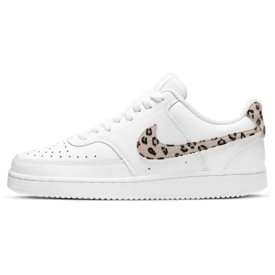 Nike Court Vision Low Leopard Swoosh White Women's