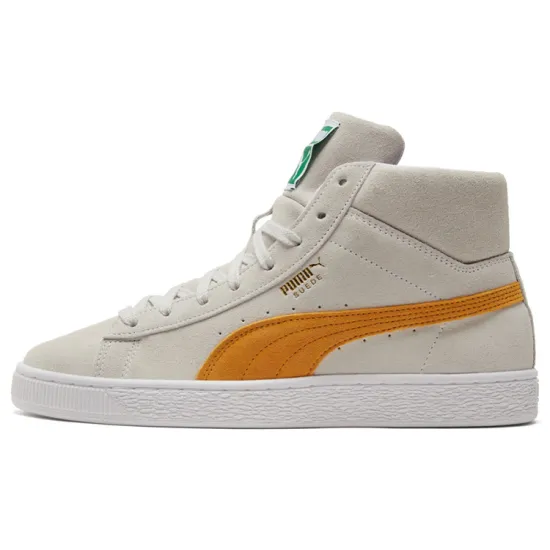 Puma Suede Mid White Mineral Yellow