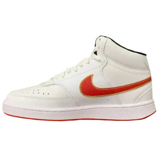 Nike Court Vision Mid Skateboarding Shoes Women's Mid-top White/Red