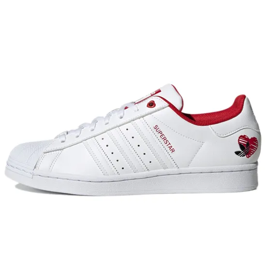 Adidas Originals Superstar Skateboard Shoes Unisex Low-top White/Red