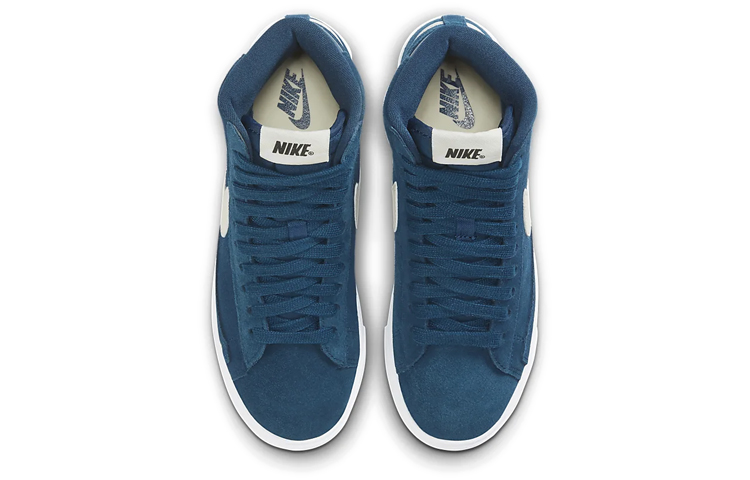 Женские кеды Nike Blazer Vintage Suede (сине-белые) — фото 5