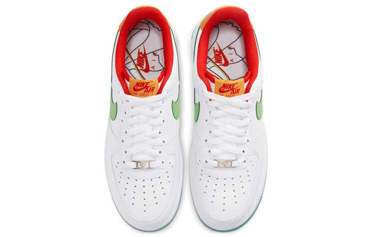 Unisex Nike Air Force 1 Low Skate shoes White/Green/Orange/Teal - 3