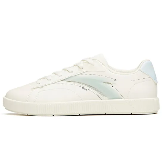 ANTA Life Collection Skateboard Shoes Women's Low-Top Ivory White/FANTAsy Blue