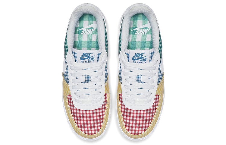 Nike Wmns Air Force 1 Low QS 'Gingham Pack - Multicolor' White/Mystic Green/Gym Red - 3