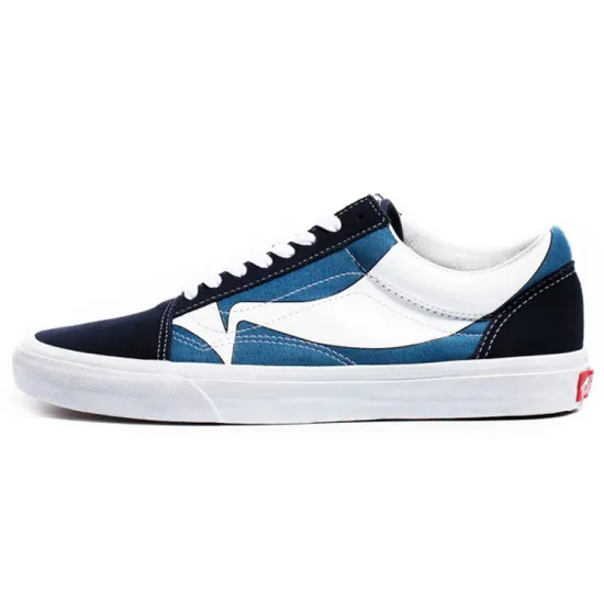 Vans Old Skool Skateboarding Shoes Unisex Low-top White/Royal Blue/Fern Green