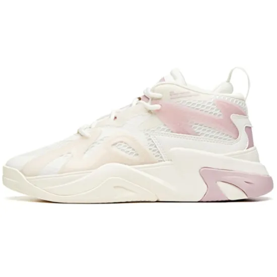 ANTA Life Collection Skateboard Shoes Women's High-Top Rouge White