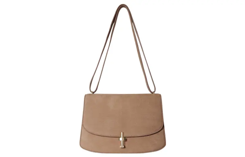 THE ROW Sofia 10 Adjustable Strap Suede Crossbody Bag, Shoulder Bag Women's Tundra