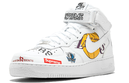 Nike Air Force 1 Mid Supreme NBA White - 2