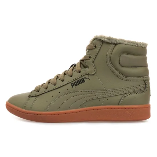 PUMA Vikky Skateboarding Shoes Women's High-top Military Green