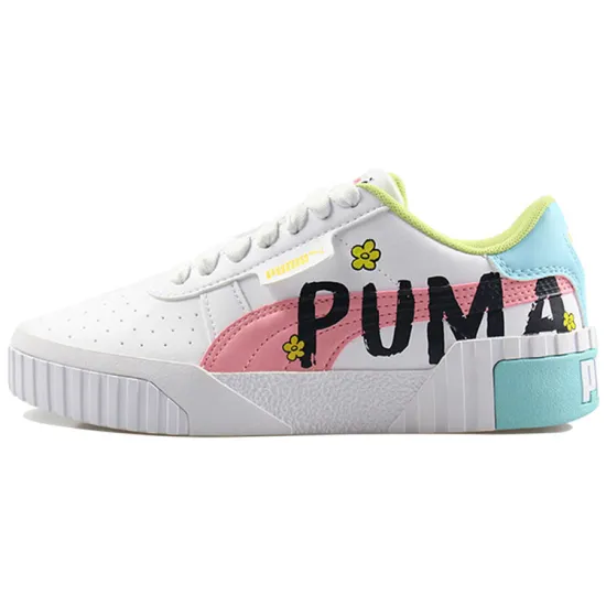 Puma Cali Series Skateboarding Shoes Women's Low-top Pink-white-green