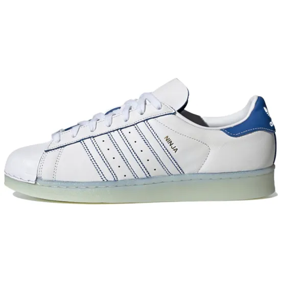 Adidas Originals Superstar Series Skateboard Shoes Unisex Low-top White/Royal Blue
