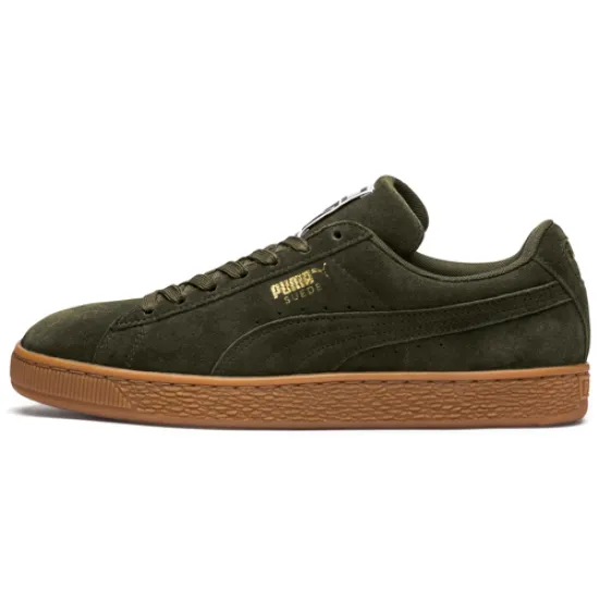 PUMA Suede Skateboarding Shoes Unisex Low-top Olive Green