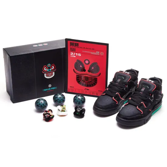 LiNing Wave Pro Glow In The Dark Awakening Lion Cushioning Lightweight Low Top Skateboard Shoes Women's Black