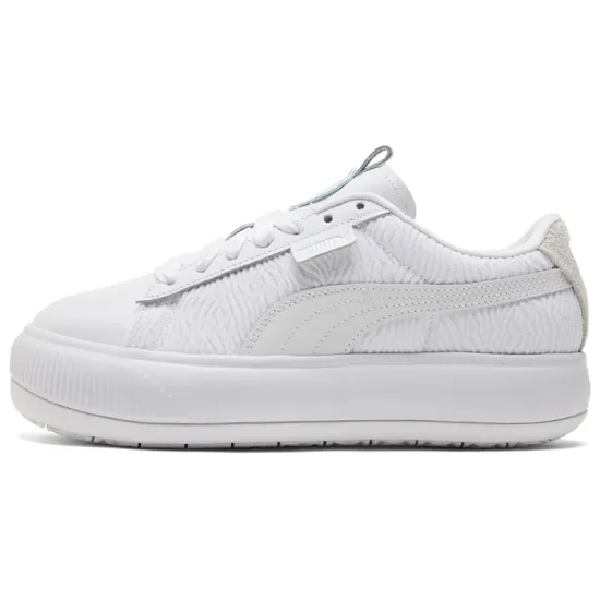 Puma Suede Skateboarding Shoes Women's Low-top White/Royal Blue
