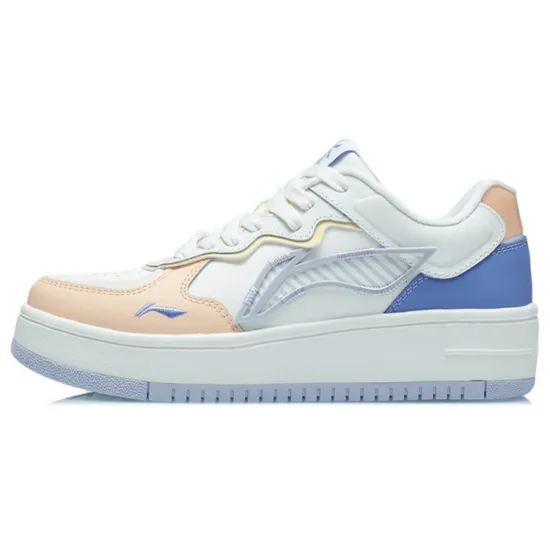 LiNing Rise The Phoenix Anti-Slip And Wear-Resistant Lightweight Low-Top Skateboard Shoes Women's Mist White
