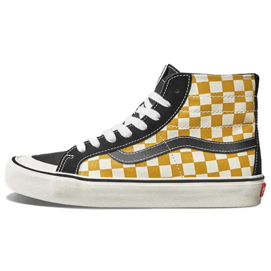 Vans SK8 Skateboarding Shoes Unisex High-top Black/Yellow/White