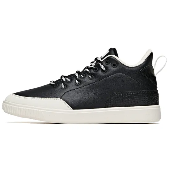 ANTA Skateboard Shoes Women's Low-Top Black Ivory White
