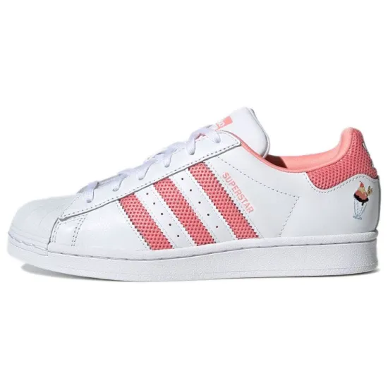Adidas Originals Superstar Series Skateboard Shoes Women's Low-top Pink/white
