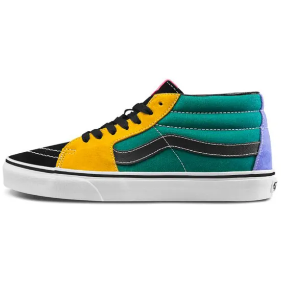 Vans SK8 Skateboarding Shoes Unisex Mid-top Yellow/Green/Black
