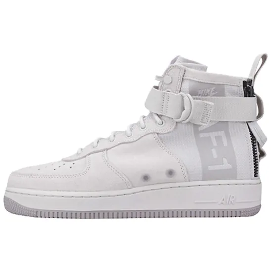 Nike Air Force 1 Skateboarding Shoes Men Mid-top Gray