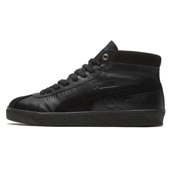 PUMA Basket Skateboarding Shoes Unisex Mid-top Black