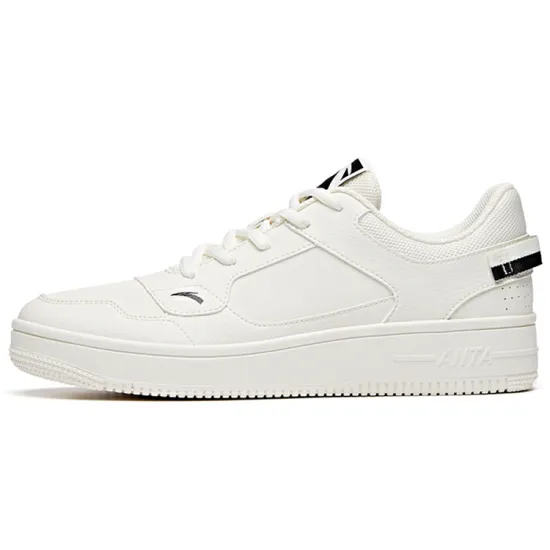ANTA Life Collection Skateboard Shoes Men Low-Top White Black