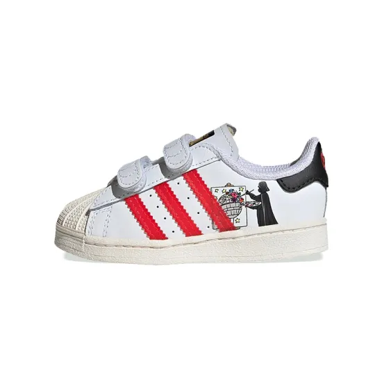 Adidas Originals Superstar Series Skateboard Shoes Women's Low-top White/Blue/Black